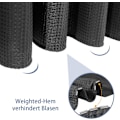 Pikkukuva 5 / 5: Waffle-kuvioinen suihkuverho, suihkuverhon renkaat ja kylpyammeen verhosetti Black 2*1.8m