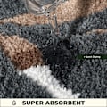 Miniatyrbillede 3 af 5: Superabsorberende Badeværelsesmåtte Antislip Badetæppe til Badeværelse Maskinvaskbar Bademåtte Blød Mikrofiber Bademåtte Brown Bamboo 31" X 20"
