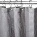 Våfflad duschdraperi, med duschdraperiringar tyg badkar draperi set Gray 1.5*1.8m