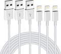iPhone Laddningskabel 3-pack 2M MFi-certifierad Lightning-kabel Kompatibel med iPhone 11-14 XS XR X Pro Max Mini 8 7 6S Plus