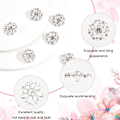 Miniatyrbilde 3 av 5: 10 stk 28MM Blomst Rhinestone Shank Knapper Krystall Sy På Knapper med 1 Hull og Flat Bakside, Rhinestone Snøfnugg Metallknapper C