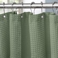 Miniatyrbillede 1 af 5: Vaffel bruseforhæng, med bruseforhængsringe stof badekar forhængsæt Green 1.8*1.8m