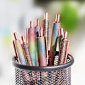 Pikkukuva 6 / 7: Kimaltelevat ruusukultaiset kuulakärkikynät, musta muste, keskikokoinen kärki 1 mm, lahjat ja toimistotarvikkeet Multicolor 3 PCS