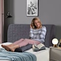 Miniatyrbild 4 av 5: Stretch Huvudgavelöverdrag Vadderat Huvudgavelöverdrag Tvättbart Dammsäkert Jacquard Skyddsöverdrag för Enkelsäng Dubbelsäng King Size-sängar (150-170 cm, Mörkgrå)