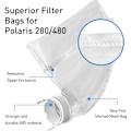 Miniatyrbillede 2 af 5: Pool Cleaner Bags, Pool Robot Bag, Nylon Pouch Replacement Passer til Polaris 280&480 Universal Filter Bag til 280/480 Polaris Replacement Bags