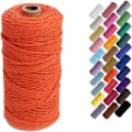 Miniatyrbild 1 av 5: Macramé-snöre, Bomullsrep, för Väggbonader, Växtupphängningar, DIY-hantverk, Heminredning, Presentinslagning 3mmx100m orange