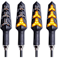 Pikkukuva 1 / 4: 4 kpl moottoripyörän vilkut Värit Vilkkuvalot Moottoripyörän vilkut 12V 12 LED-polttimot moottoripyörälle Skootteri Quad Cruiser Maastoauto