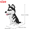 Miniatyrbillede 2 af 5: Mikro byggeklodser Mini kæledyr byggelegetøjsklodser til børn Big Husky 15.74 x 5.9 x 12.59 inches