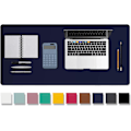 Miniatyrbillede 1 af 4: Læder skriveunderlag beskytter, skridsikkert PU læder skriveunderlag, bærbar computer skriveunderlag, vandtæt skriveunderlag til kontor og hjem Dark Blue 36" x 17"