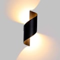 Miniatyrbild 1 av 5: 10W Spiral Vägglampa Inomhus Utomhus LED IP66 Upp Ned Vägglampa Aluminium Inomhusljus Vägglampa för Bar, Sovrum, Kök, Varm Vit 3000K,Svart