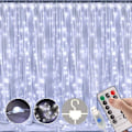 Pikkukuva 1 / 5: LED-verhovalot, ikkunan verhon keijun tuikkuvalot 3mx3m 300 lediä USB-käyttöinen 8 tilaa Jääpuikko LED-valosarja kaukosäätimellä ja ajastimella Cool White