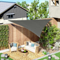 Miniatyrbilde 2 av 5: Triangulært solseil - 5 x 5 x 5 meter - høydensitetspolyetylen - UV-bestandig - grå