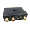 Pikkukuva 4 / 4: RGB Scart 21-pinninen uros - 3 RCA AV naaras -muunnin + videoadapteri (musta)