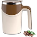 Miniatyrbillede 1 af 5: Genopladelig selvrørende krus, selvrørende kaffekrus automatisk magnetisk omrøring kaffekrus selvblandende kaffekrus roterende Brown