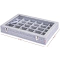 Miniatyrbillede 3 af 5: 30 Rum Fløjl Glas Smykker Ring Armbånd Display Organizer Etui Holder Øreringe Opbevaringsboks