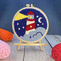 Miniatyrbillede 1 af 5: Serie af Scenery Punch Needle Broderi Starter Kits Punch Needle Værktøj Tråder Stof Broderi Hoop Garn Tæppe Punch Needle Lighthouse 9.45 x 8.94 x 0.39