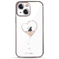 Pläterat Kristall Kärlekshjärta Skal Kompatibelt Med Iphone 13 Pro Max/13 Pro/13, Stötsäkert Fullkroppsskydd Med Handledsrem