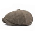 8-panel Tweed Newsboy Cap - Flat Cap - Modehatt - Golfhatt - Beret - Baker Boy Hatt för Män och Kvinnor Coffee