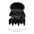 Miniatyrbilde 2 av 5: 24 stk. Mini hårklemmer i plast, hårklemmer, klemmer for jenter og kvinner Black 0.6 inch