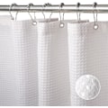 Miniatyrbild 1 av 5: Våfflad duschdraperi, med duschdraperiringar tyg badkar draperi set White 1.5*2m