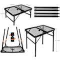 Miniatyrbild 3 av 5: Hopfällbart Campingbord, Litet Hopfällbart Campingbord för Grillning, 2 Höjdjusteringar, Metallgrillbord, Lätt att Rengöra, för Utomhusaktiviteter Picknick
