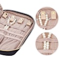 Miniatyrbillede 3 af 5: Rejse Smykke Organizer Folio, Smykke Ruller til Halskæder, Øreringe, Ringe, Armbånd, Ur, sort