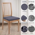 Miniatyrbild 4 av 5: Stolsöverdrag, Set om 2, Stretch Stolsöverdrag, Stolsöverdrag för Matstolar, Tvättsbara Stolsöverdrag Dark gray