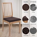 Miniatyrbild 4 av 5: Stolsöverdrag, Set om 2, Stretch Stolsöverdrag, Stolsöverdrag för Matstolar, Tvättsbara Stolsöverdrag Dark brown
