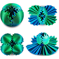 Miniatyrbillede 2 af 5: 3D-printet Gear Ball Fidget, Gearsphere - Den Steampunk Hvirvlende Vidunder Fidget, Gear Sphere Fidget Legetøj (Grøn8cm) Laser Green