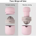 Miniatyrbillede 4 af 5: Citronpresser, Bærbar Appelsinjuicer Limejuicer med To Anvendelsesmåder, Manuel Citrus Citronjuicer Kop til Forskellige Frugter (Pink) Pink