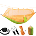 Miniatyrbillede 1 af 4: Ultralet myggenet camping hængekøje, åndbar, hurtig yellow and green 260*140cm