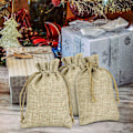 Miniatyrbilde 4 av 5: 100 stk Juteposer 7x9cm, Gjenbrukbare Gaveposer, Lerretsposer med Snøring for Smykker Gave Bursdagsfest Jul Bryllup DIY - Khaki