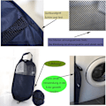 Miniatyrbillede 3 af 5: Stor Vask Kurv Foldbar, Foldbar Vask Kurv Mesh Pop Up Navy blue 36*36*58cm