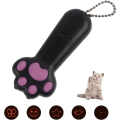 Miniatyrbild 1 av 5: Katt leksaker LED-pekare, 7 i 1 multifunktion katt jagare leksaker mini ficklampa tass form batteridriven, träningsövningsverktyg