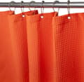 Våfflad duschdraperi, med duschdraperiringar tyg badkar draperi set Orange color 1.5*2m