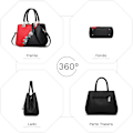 Miniatyrbillede 2 af 5: Dametasker Blomstermønster Crossbody Tasker Pom Pom Dekoration Håndtasker Tote Tasker til Damer Skuldertaske PU Læder burdeos