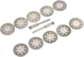 12-pack 22 mm mini perforerade kapskivor, diamant, kapskivor, Ann Arbor-skaft