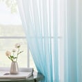 Miniatyrbillede 2 af 5: Gennemsigtige gardiner voile gardin med øjer farvegradient dekorative gardin vinduesgardin til soveværelse og stue, sæt med 2 Blue 214cm*214cm