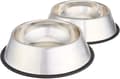Hundskålar för Mat och Vatten, Rostfritt Stål, 2-pack, Silver