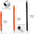 Miniatyrbild 2 av 5: 5 st Flexibla Borrbitsförlängningar, 300 250 200 mm 1/4'' Hexskaftanslutning Skruvmejselaxelspets Snabbkoppling Adapter Kraftverktygssats
