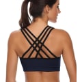 Miniatyrbild 3 av 5: Vadderade Sport-BH:ar med Spännen för Kvinnor - Aktivkläder för Yoga, Löpning, Fitness, 3-pack Black Gray White M