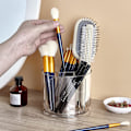 Miniatyrbilde 4 av 5: Sminkekostholder Organizer - Roterende 360° Klar Oppbevaringskoppbeholdere for Toalettbord, Skrivebord, Benkeplate, Roterende Penneholder for Skrivebord