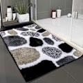 Miniatyrbilde 1 av 4: Sklisikker badematte, ekstra mykt mikrofiber baderomsteppe, maskinvaskbar absorberende gulvmatte 50x80cm (50x80cm, grå)
