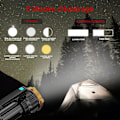 Miniatyrbillede 3 af 5: LED Lommelygte Ultra Kraftig Bærbar LED Lommelygte COB Arbejdslampe 8 Tilstand Genopladelig Lampe Udendørs Belysning Spotlight Camping Udflugt Nødsituation