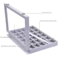 Miniatyrbillede 2 af 5: 30 Rum Fløjl Glas Smykker Ring Armbånd Display Organizer Etui Holder Øreringe Opbevaringsboks