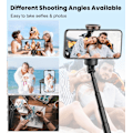 Miniatyrbillede 3 af 5: 67\" Selfie Stick Stativ, 360° Roterende Mobiltelefon Stativ, Udvidbar Alt-i-Én Aluminium Stativ med Trådløs Fjernbetjening
