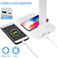 Miniatyrbilde 2 av 5: LED-skrivebordslampe, dimbar bordlampe 7,5 W trådløs lading og USB-ladeport leselampe for øyebeskyttelse, 5 lysstyrkenivåer, 5 farger lampe