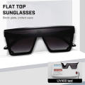 Miniatyrbillede 4 af 4: Oversize Firkantede Solbriller Mode Siamese Linse Stil Flad Top Shield Shades Unisex B