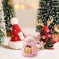 Miniatyrbilde 5 av 5: Julekaffekopp med skje 450ml Keramisk juletre kaffekopp med lokk Festival Santa Reinsdyr Søte juletrekopper