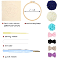 Miniatyrbillede 3 af 6: Serie af Scenery Punch Needle Broderi Starter Kits Punch Needle Værktøj Tråder Stof Broderi Hoop Garn Tæppe Punch Needle White Clouds 9.45 x 8.94 x 0.39